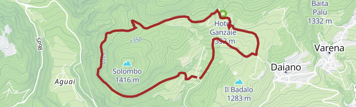 Route map: "Solombo" walk in the nearby of Carano village